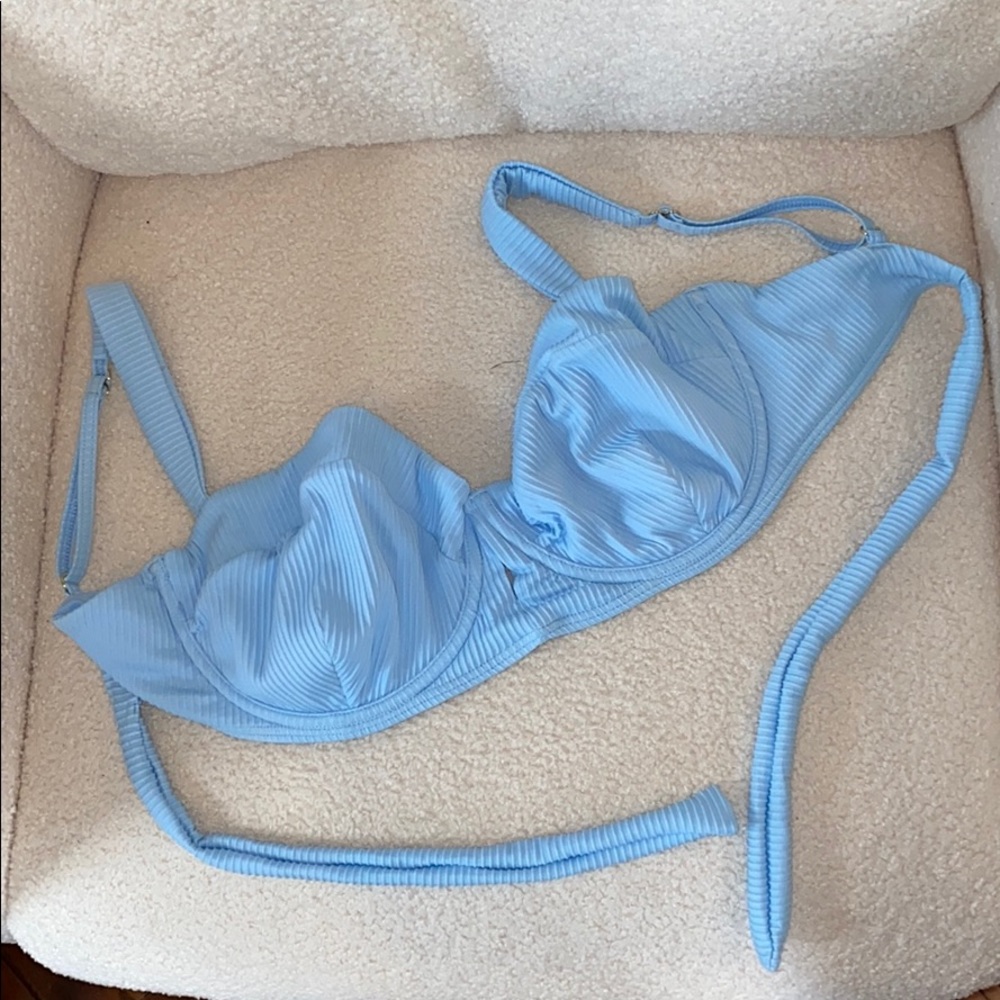 Monday Swimwear Clovelly Top Sky Blue Rib